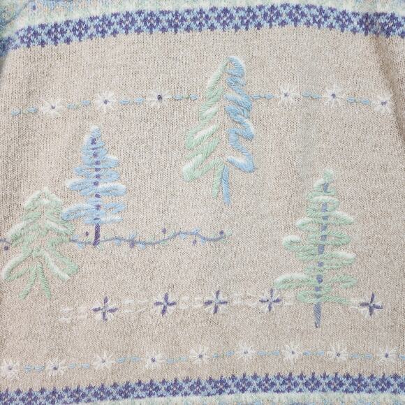 Vintage Monterey by Koret Sweater Women’s Large Angora Rabbit Hair Fair Isle Ski - Picture 5 of 12